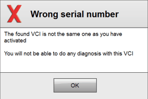 found vci is not same one as you have activated