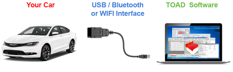 Connect Car to Interface and OBD2 Software