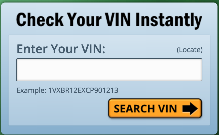vehicle vin number lookup